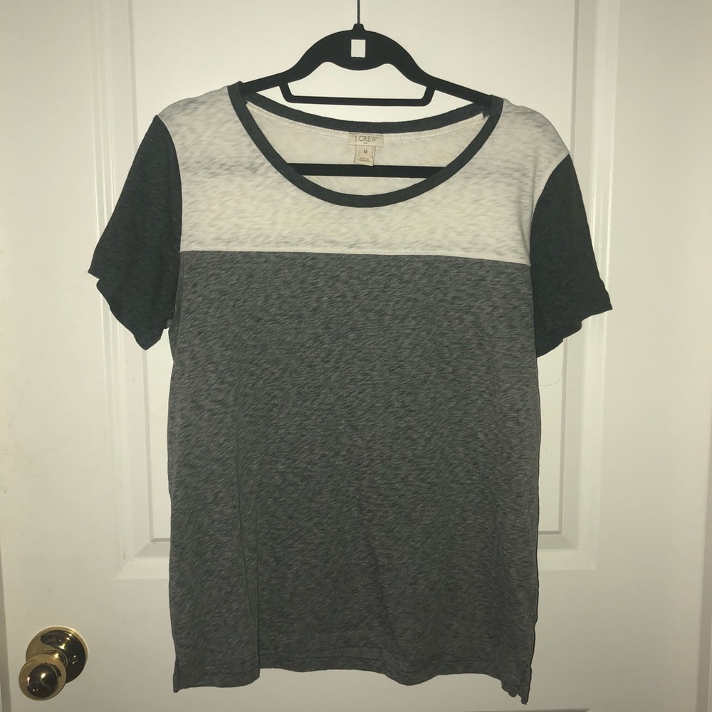 J. Crew Grey and White TShirt
